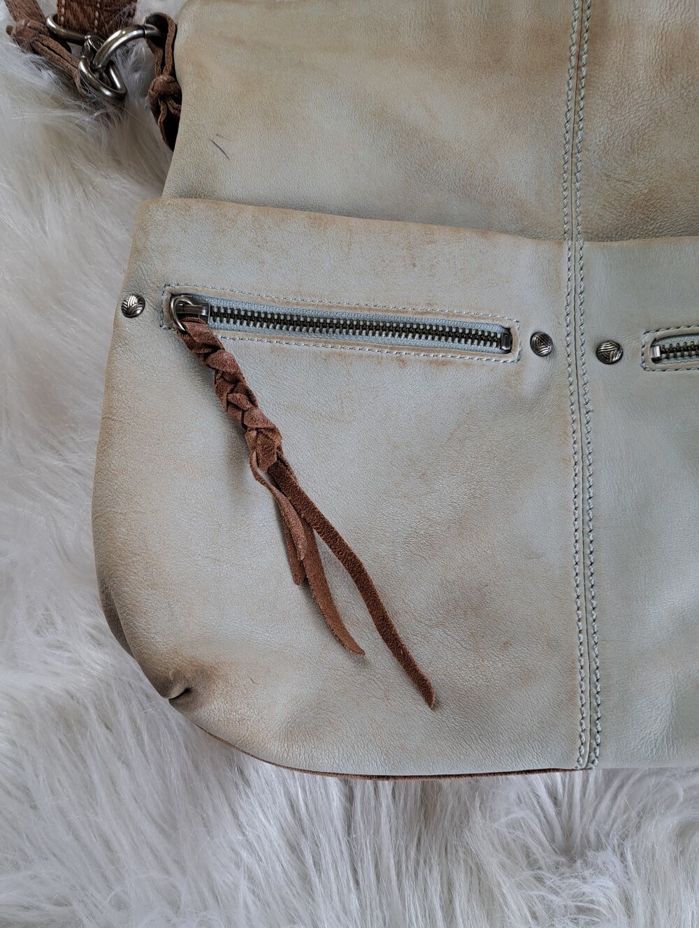 Lg The Sak Blue Leather Handbag - Picture 10 of 14